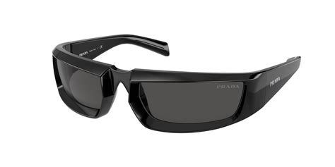 Prada Dark Grey Wrap Men's Sunglasses PR 25YS .